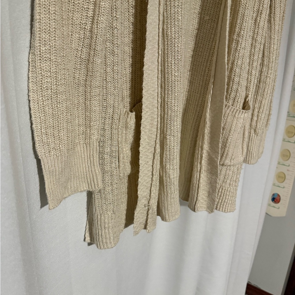 Cozy Beige Open-Front Cardigan - Picture 4 of 5